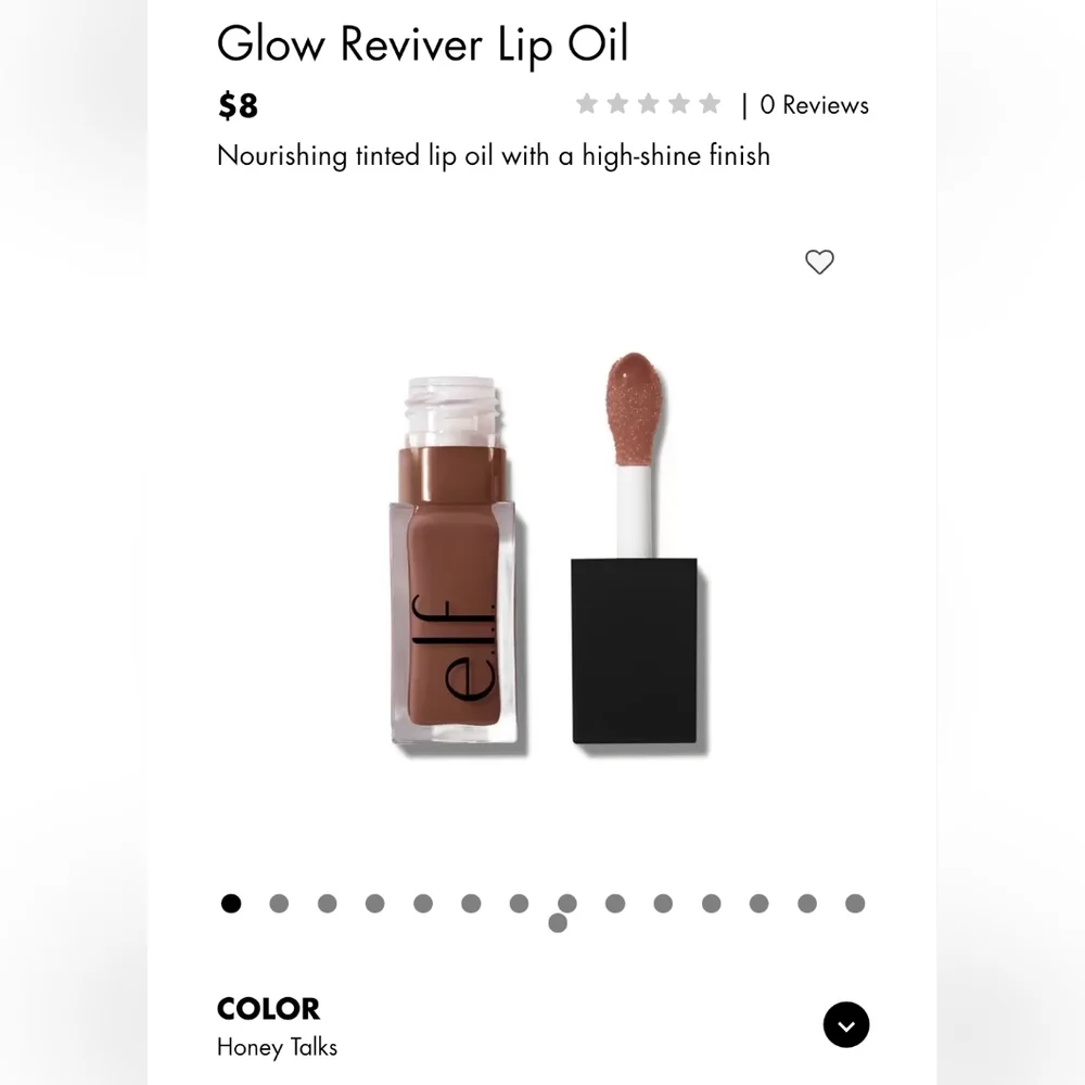 new Elf glow reviver lip oil honey talks‎